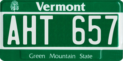 VT license plate AHT657