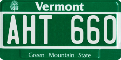 VT license plate AHT660