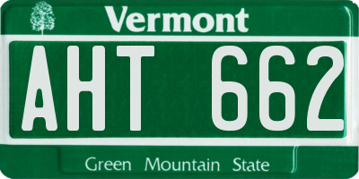 VT license plate AHT662