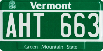 VT license plate AHT663