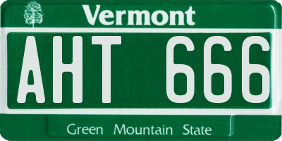 VT license plate AHT666