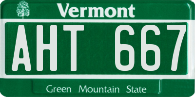 VT license plate AHT667