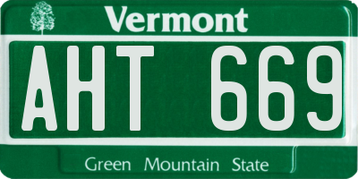 VT license plate AHT669