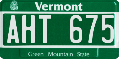 VT license plate AHT675
