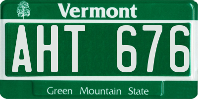 VT license plate AHT676