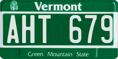 VT license plate AHT679