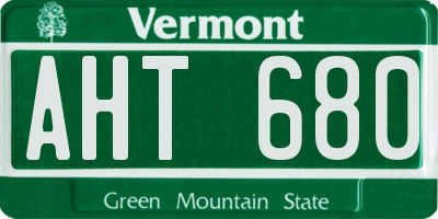VT license plate AHT680