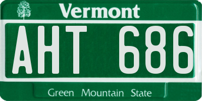 VT license plate AHT686