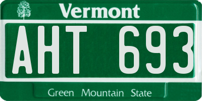 VT license plate AHT693
