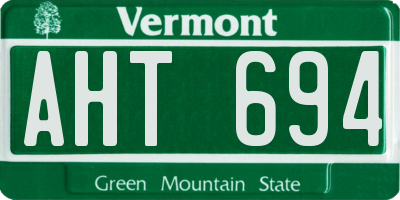 VT license plate AHT694