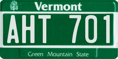 VT license plate AHT701