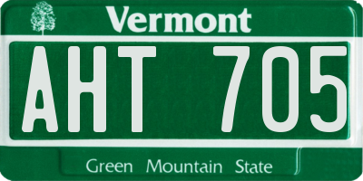 VT license plate AHT705