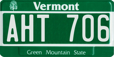 VT license plate AHT706