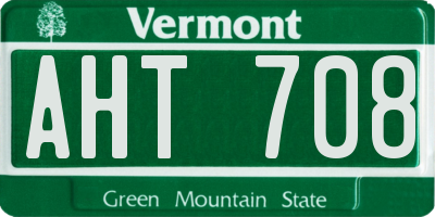 VT license plate AHT708