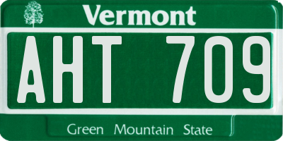 VT license plate AHT709