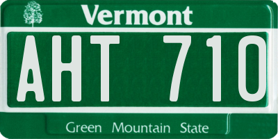 VT license plate AHT710