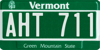 VT license plate AHT711