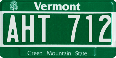 VT license plate AHT712