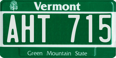VT license plate AHT715