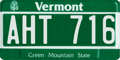 VT license plate AHT716