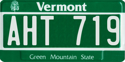 VT license plate AHT719