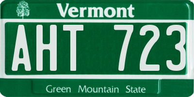 VT license plate AHT723