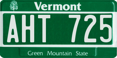VT license plate AHT725