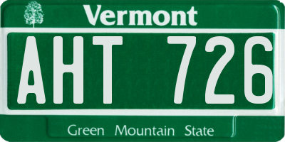VT license plate AHT726