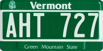 VT license plate AHT727