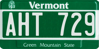 VT license plate AHT729