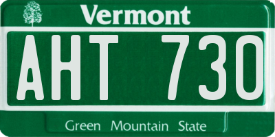 VT license plate AHT730