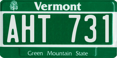 VT license plate AHT731