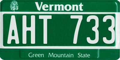 VT license plate AHT733