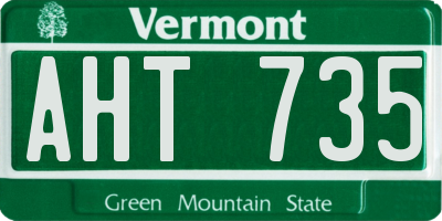 VT license plate AHT735