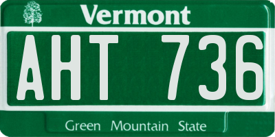 VT license plate AHT736