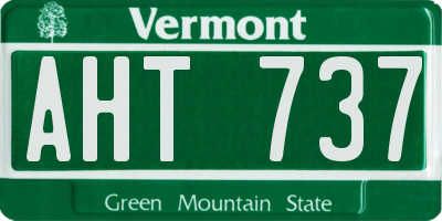 VT license plate AHT737