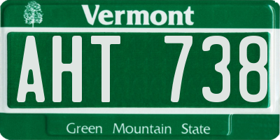 VT license plate AHT738