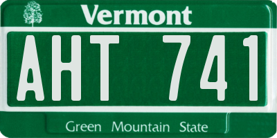 VT license plate AHT741