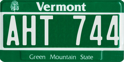 VT license plate AHT744