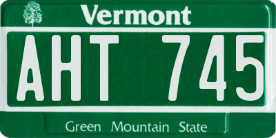 VT license plate AHT745