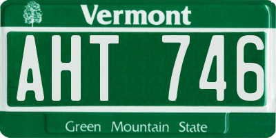 VT license plate AHT746