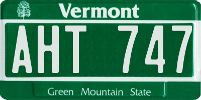 VT license plate AHT747