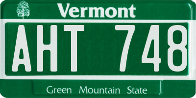 VT license plate AHT748