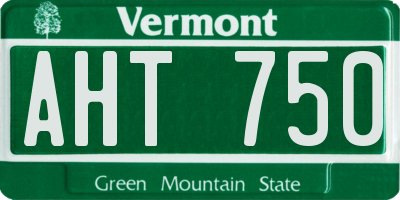 VT license plate AHT750
