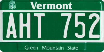 VT license plate AHT752