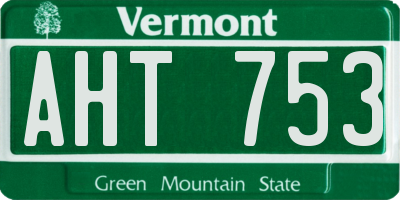 VT license plate AHT753