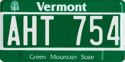 VT license plate AHT754