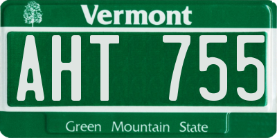VT license plate AHT755