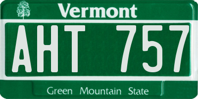VT license plate AHT757