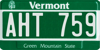 VT license plate AHT759